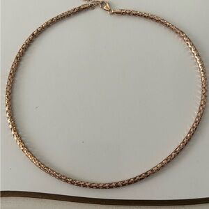 Milor 14k 4mm Open Mesh Tube Desi Collar Necklace Extender Chain 14k Gold